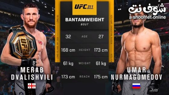 نزال عمر نور محمدوف ضد ميراب دفاليشفيلي – UFC 311